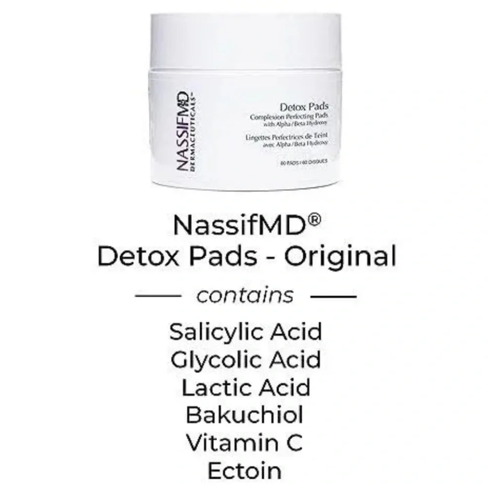 New! NassifMD Dermaceuticals Skincare Detox Pads Beauty Skincare 60 Pads